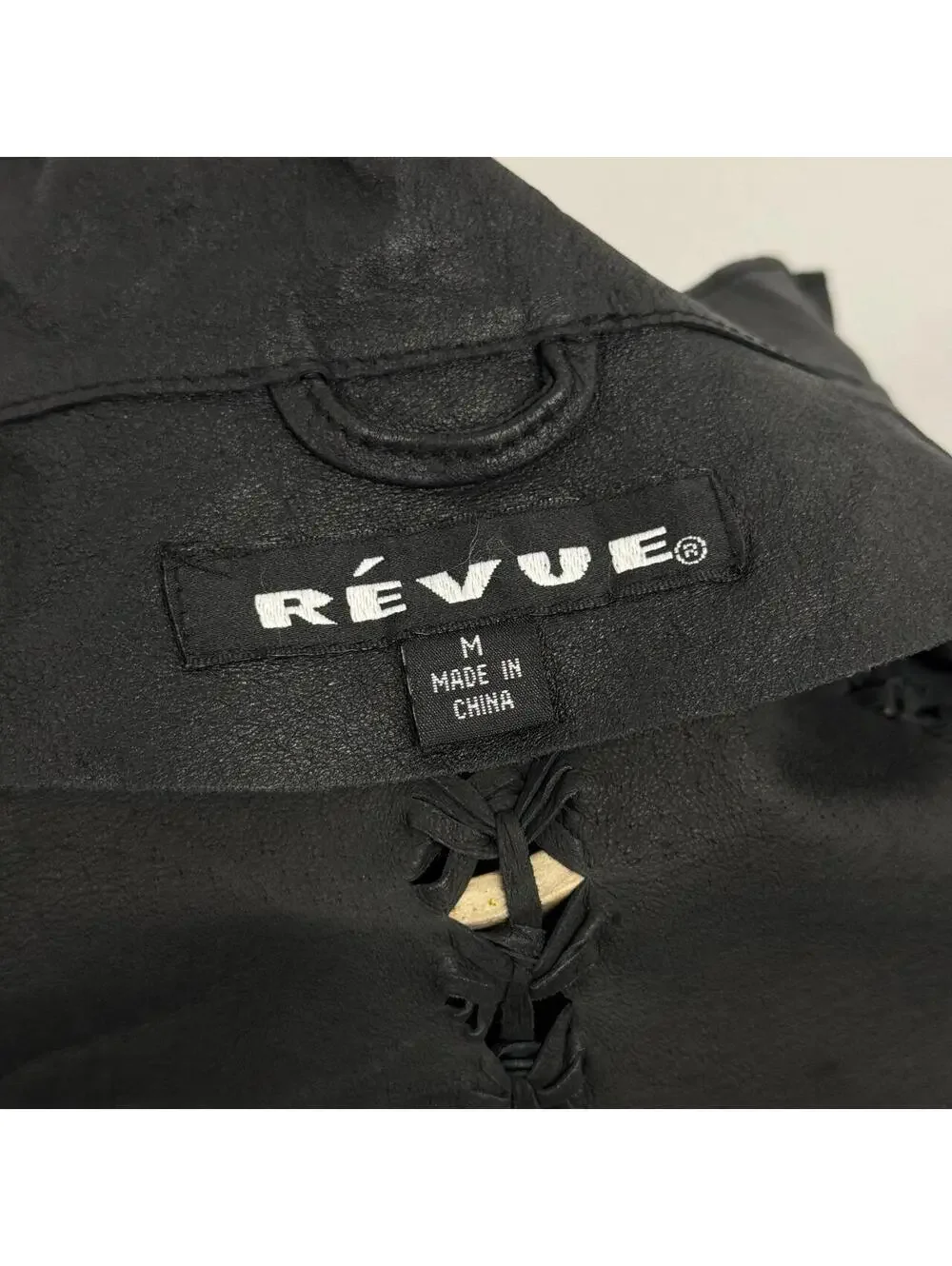 Vintage Black Braided Detail Y2K Avant Garde Leather Jacket - Picture 7 of 8